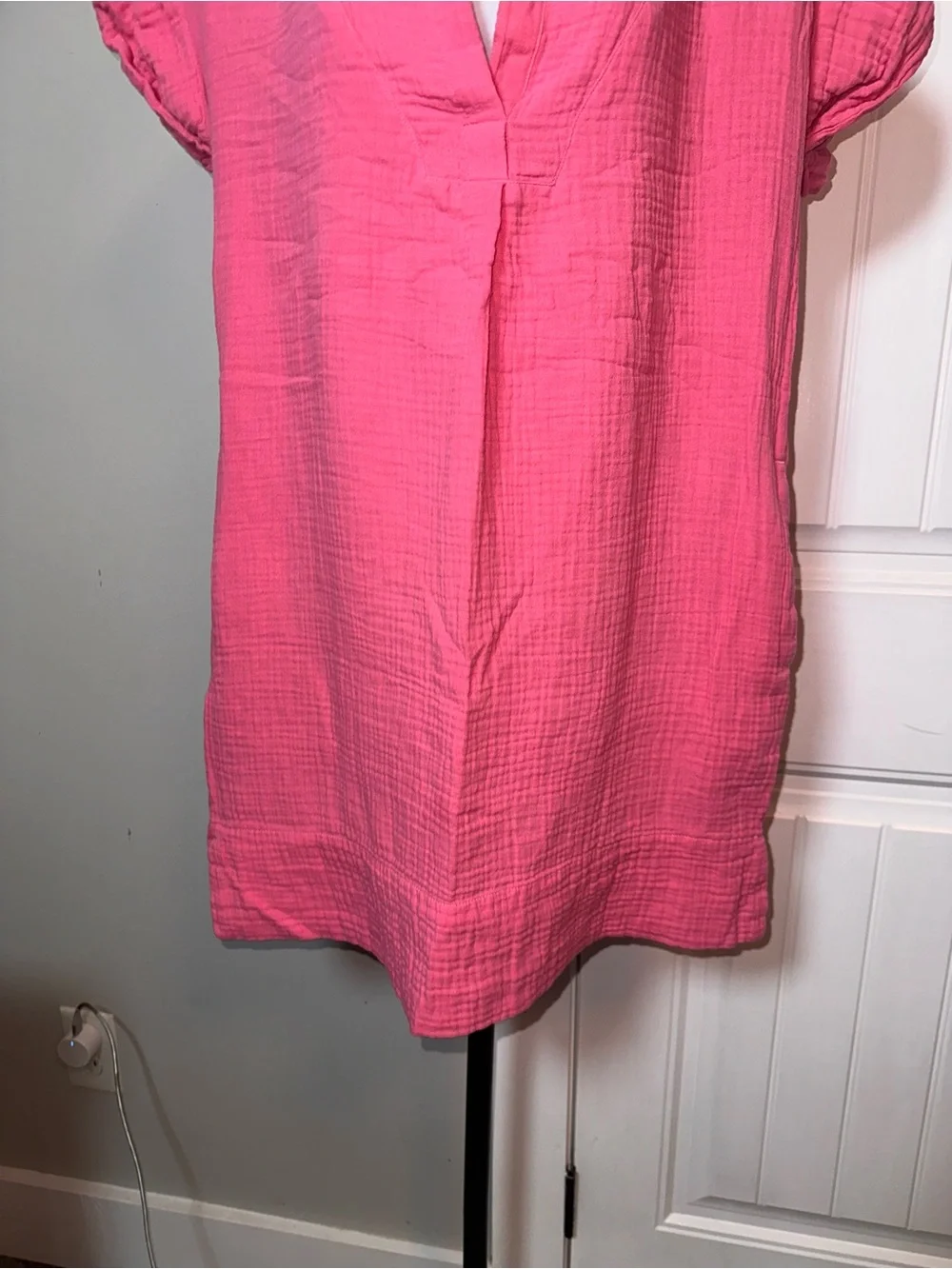 J Crew Size Small Oversized Relaxed Pink Women's VNeck Dress